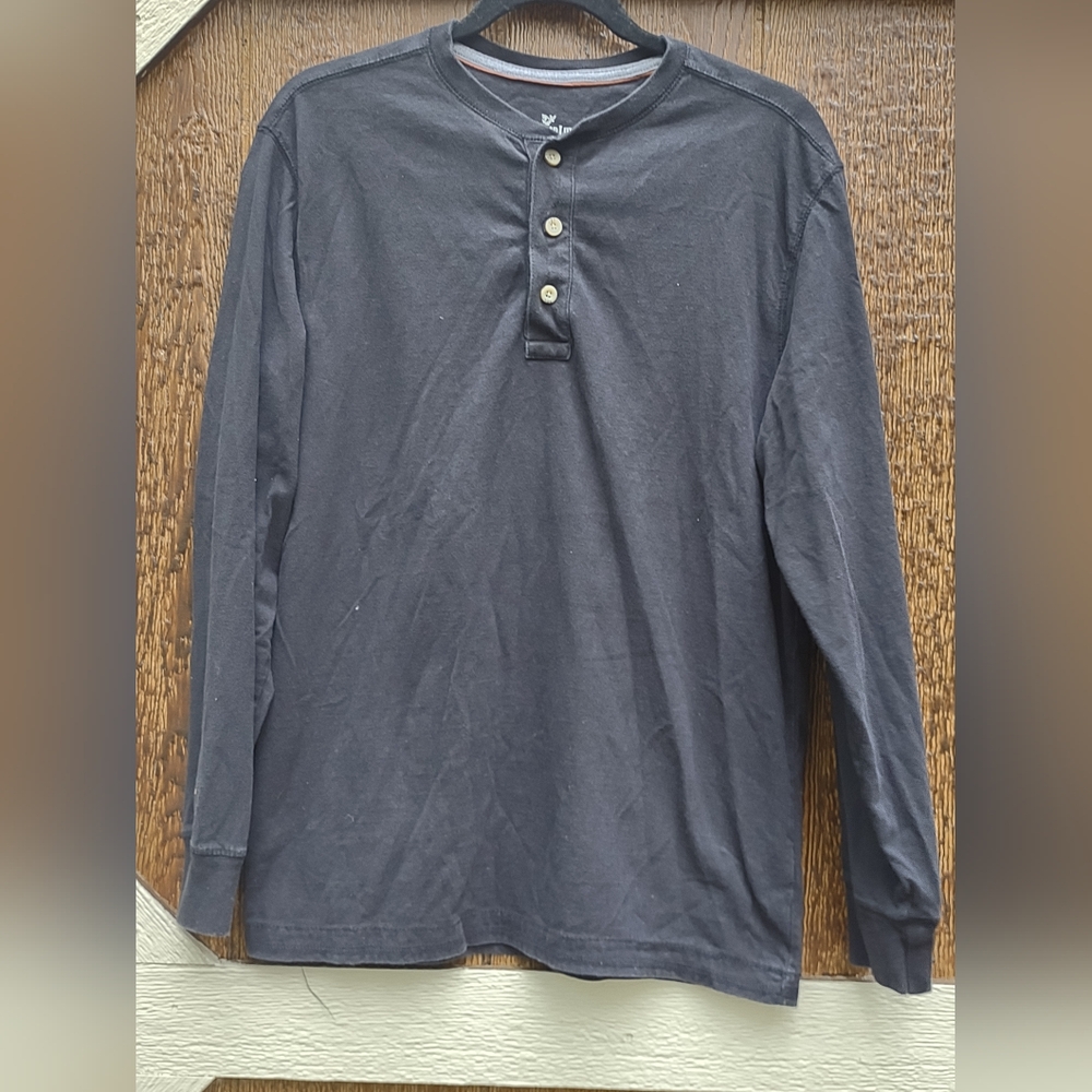 Outdoor Life Wilderness Sueded Black Long Sleeve Henly Mens M
